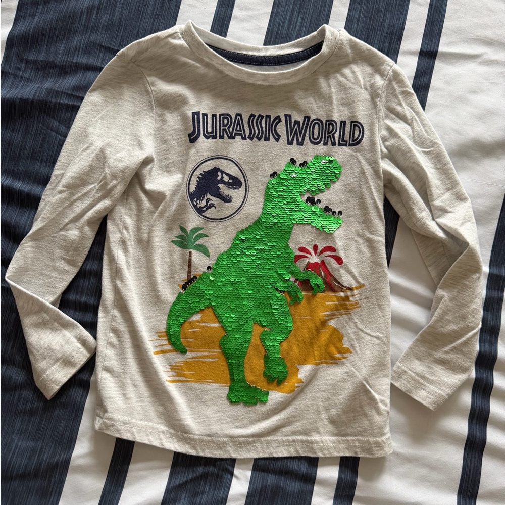 Jumping Beans Jurassic World Dinosaur Shirt - Cream and Green